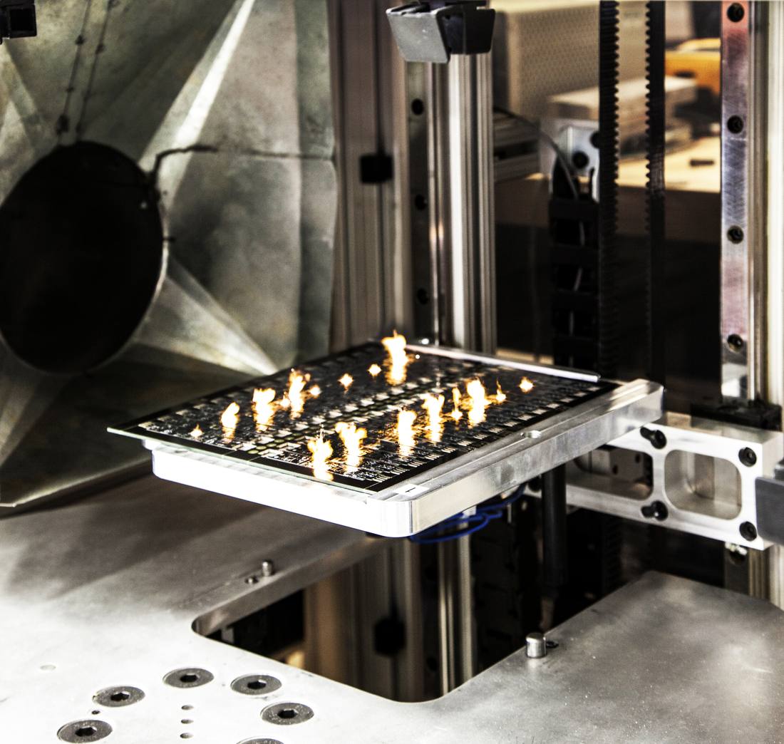 Laser etching 2D barcodes on circuit boards